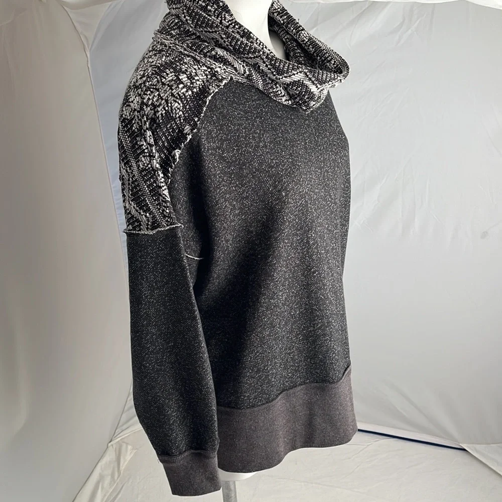 Oddy black and gray heather cowl neck knit top - Picture 2 of 9